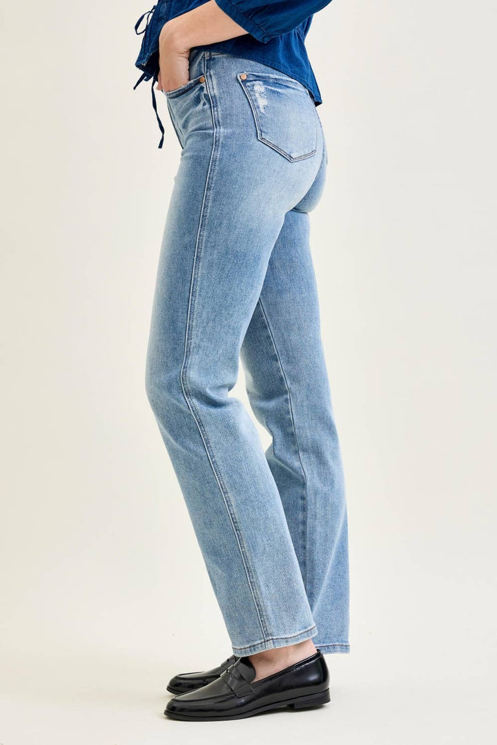 Smooth Moves Straight Jeans JUDY BLUE-Bottoms and Jeans-Anatomy Clothing Boutique in Brenham, Texas