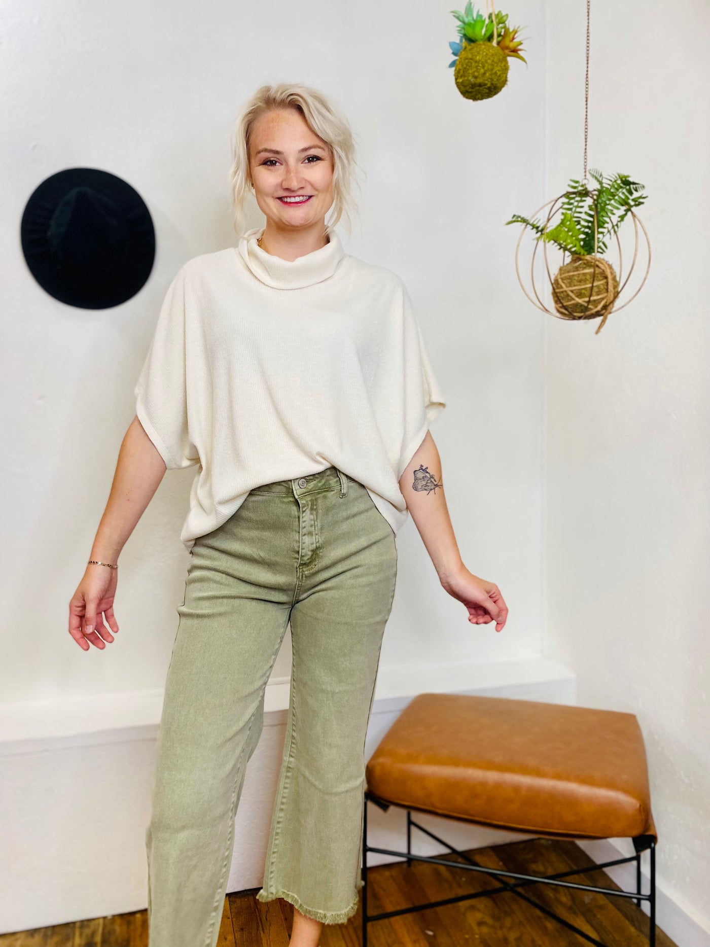 Let It Be Ribbed Mock Neck Top-Bottoms and Jeans-Anatomy Clothing Boutique in Brenham, Texas