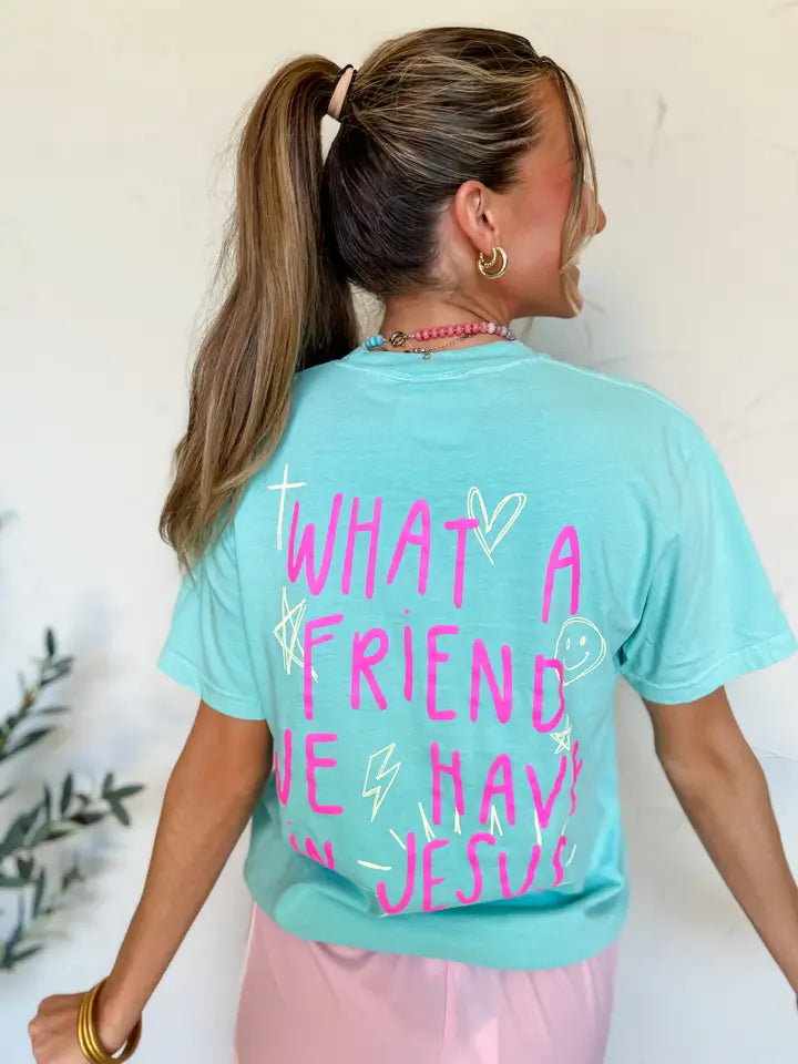 What A Friend Jesus Tee-Tops-Anatomy Clothing Boutique in Brenham, Texas