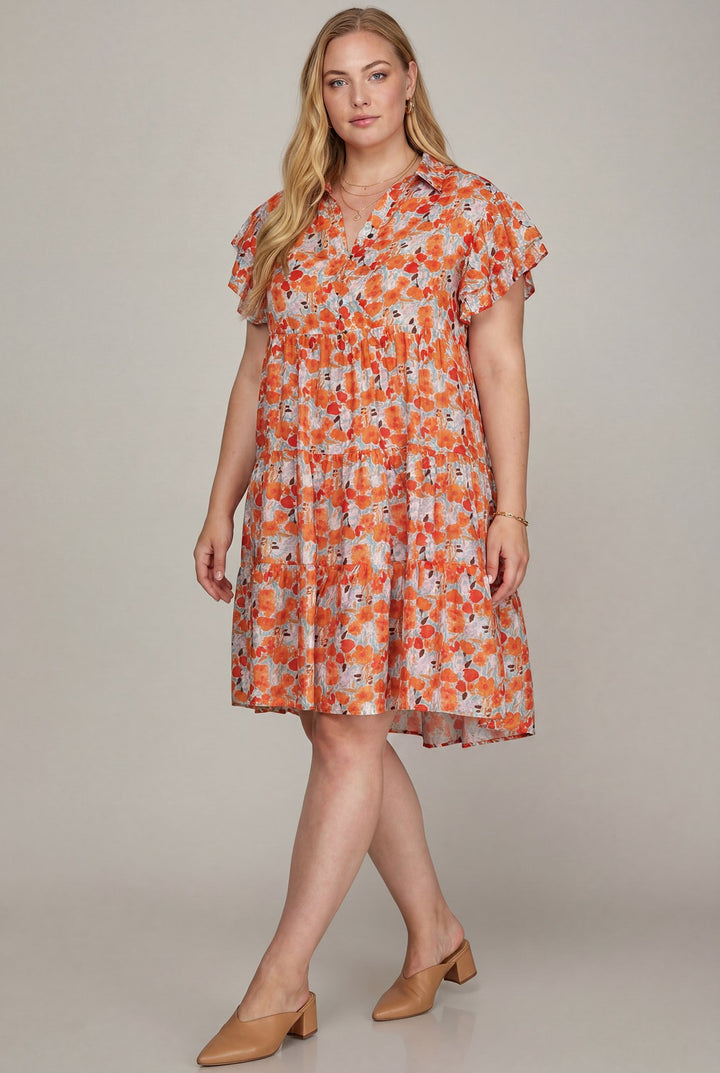 Summer Floral Tiered Dress [curvy]