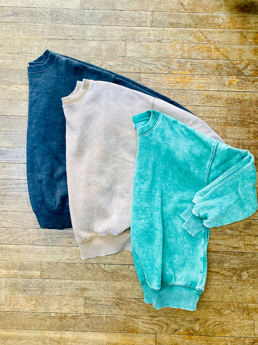 Everyday Crew Neck Pullover Sweater - Green-Tops-Anatomy Clothing Boutique in Brenham, Texas