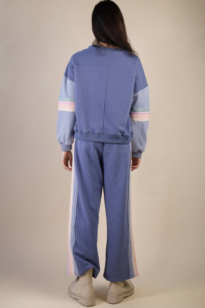 Blue Color Block Knit Set-Anatomy Clothing Boutique in Brenham, Texas