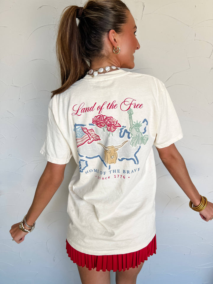 Land of the Free Tee-Tops-Anatomy Clothing Boutique in Brenham, Texas