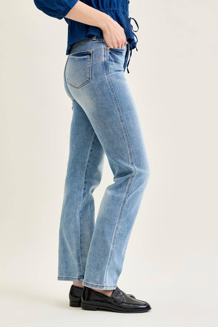 Smooth Moves Straight Jeans JUDY BLUE-Bottoms and Jeans-Anatomy Clothing Boutique in Brenham, Texas