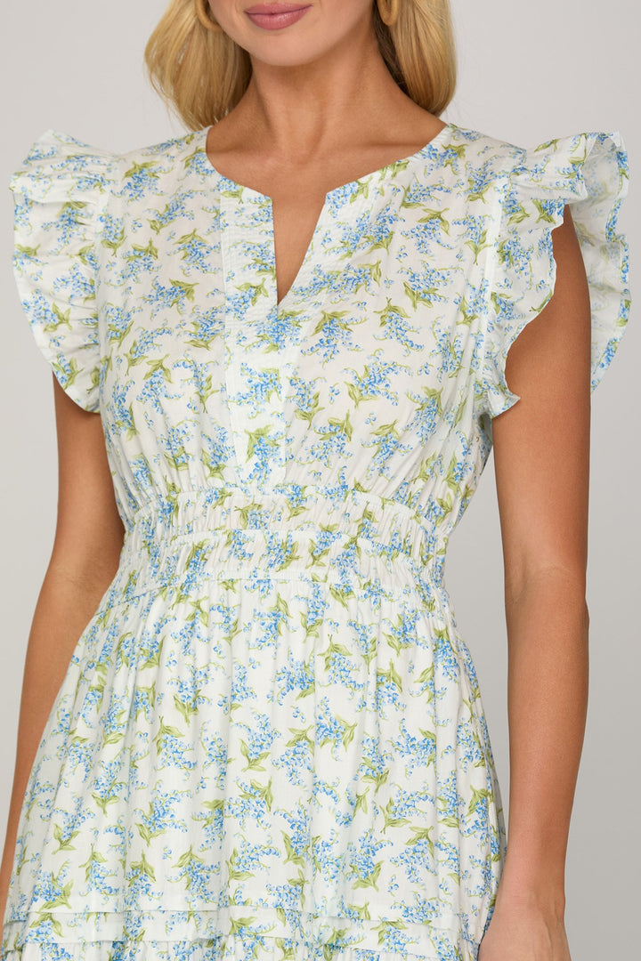 Enchanted Garden Floral Midi Dress