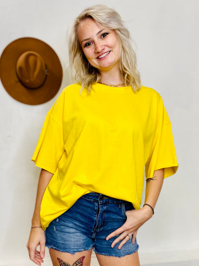 French Terry Top - Yellow-Tops-Anatomy Clothing Boutique in Brenham, Texas