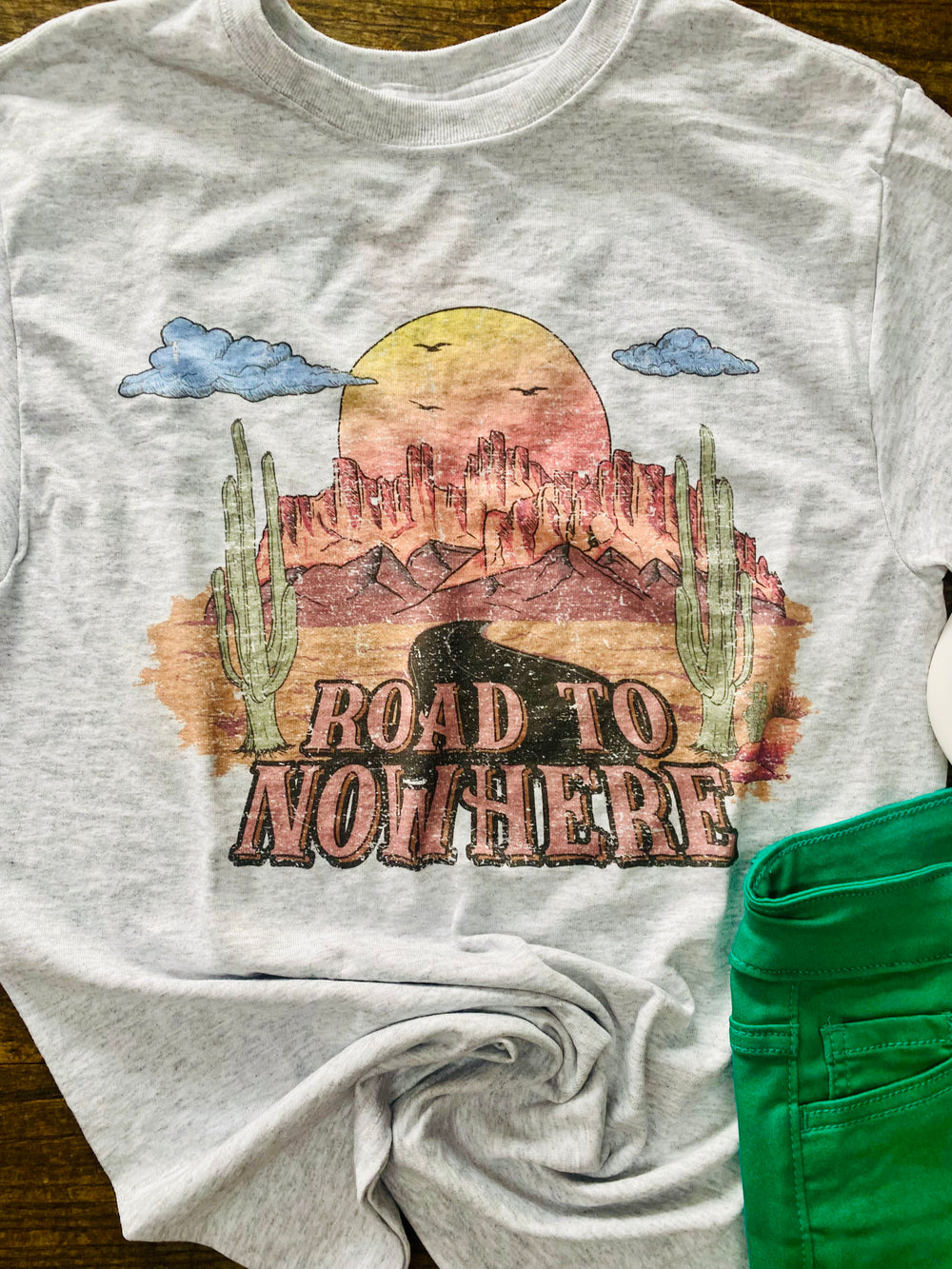 Road To Nowhere Western Graphic Tee-Tops-Anatomy Clothing Boutique in Brenham, Texas