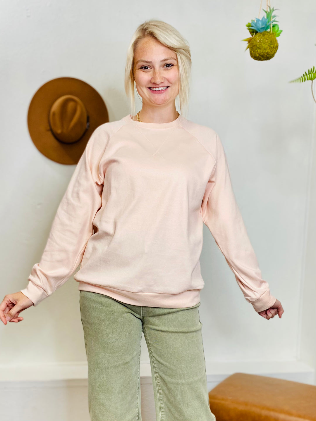 Best of You Pullover Sweater - Pink-Tops-Anatomy Clothing Boutique in Brenham, Texas