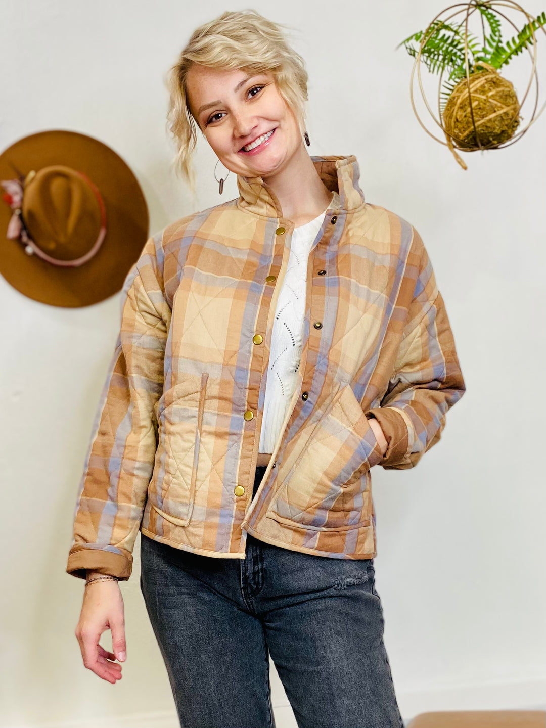 Maya Plaid Jacket Z SUPPLY-Tops-Anatomy Clothing Boutique in Brenham, Texas