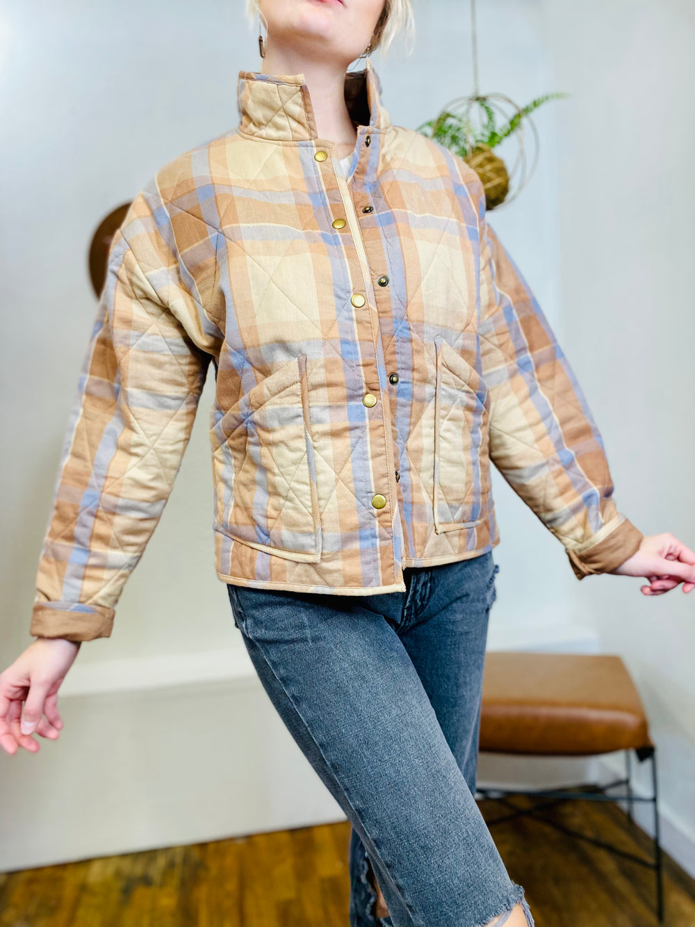 Maya Plaid Jacket Z SUPPLY-Tops-Anatomy Clothing Boutique in Brenham, Texas