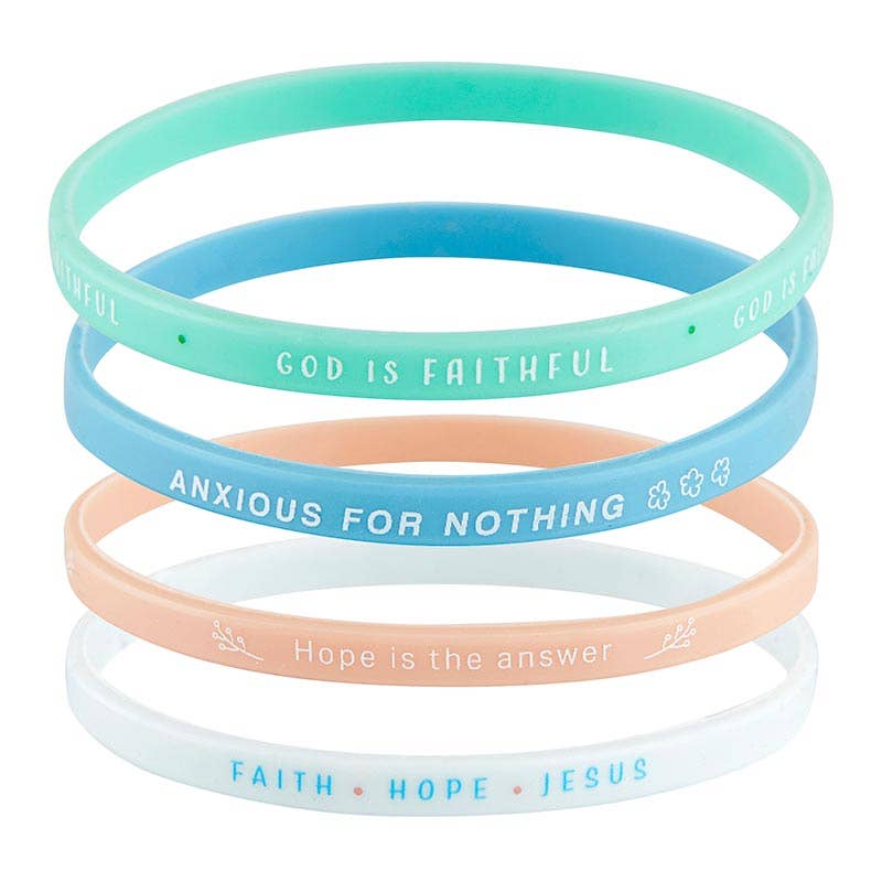 Silicone Bracelet God Is Faithful 4pk-Anatomy Clothing Boutique in Brenham, Texas