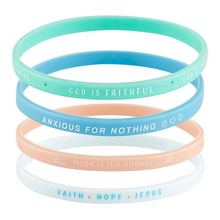 Silicone Bracelet God Is Faithful 4pk-Anatomy Clothing Boutique in Brenham, Texas