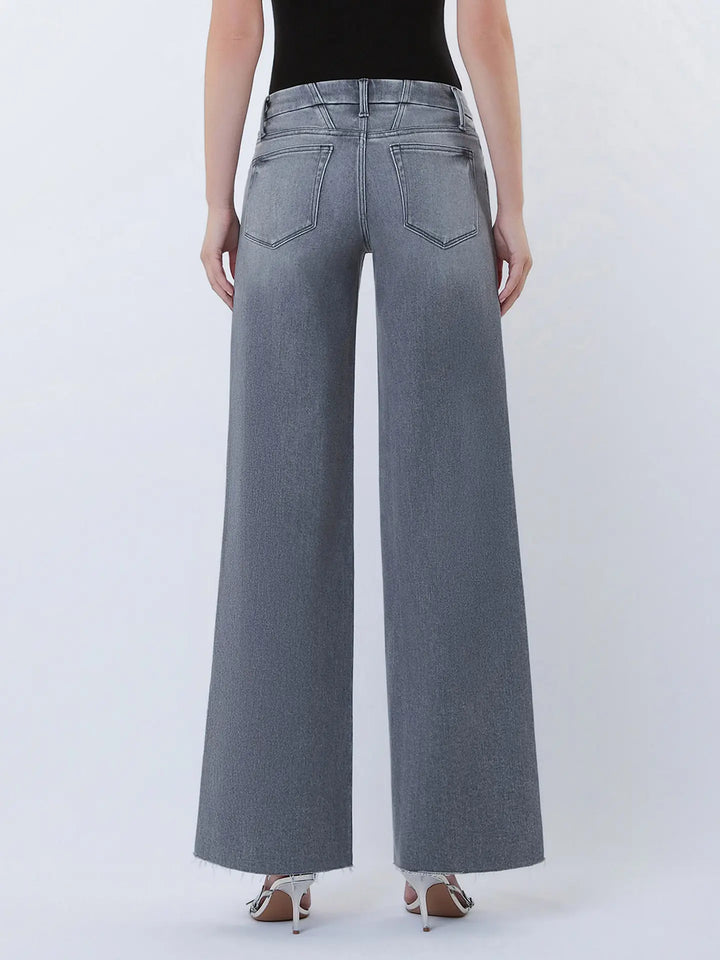 Grey Skies Wide Leg Jeans VERVET-Bottoms and Jeans-Anatomy Clothing Boutique in Brenham, Texas