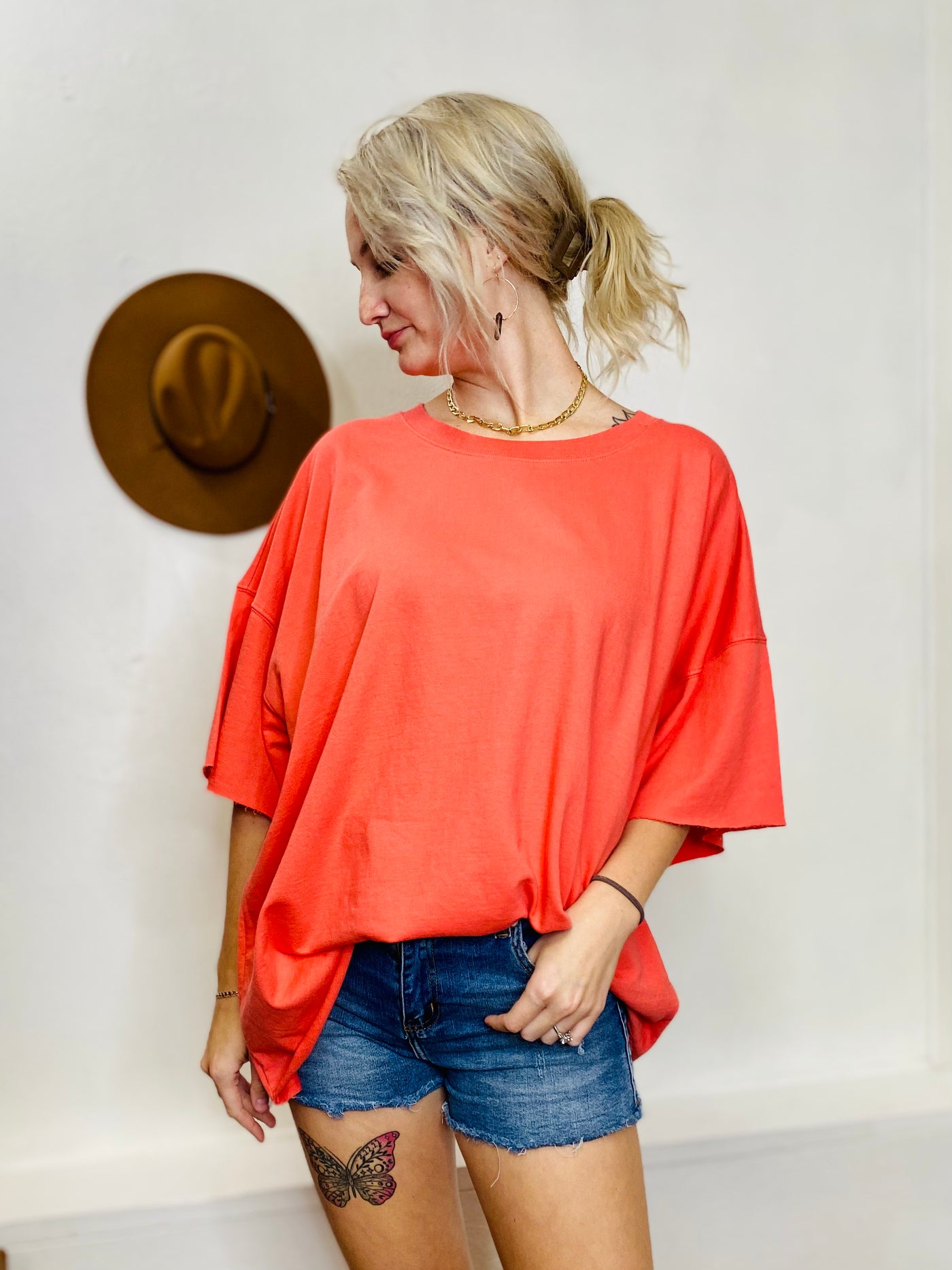 French Terry Top - Red-Tops-Anatomy Clothing Boutique in Brenham, Texas