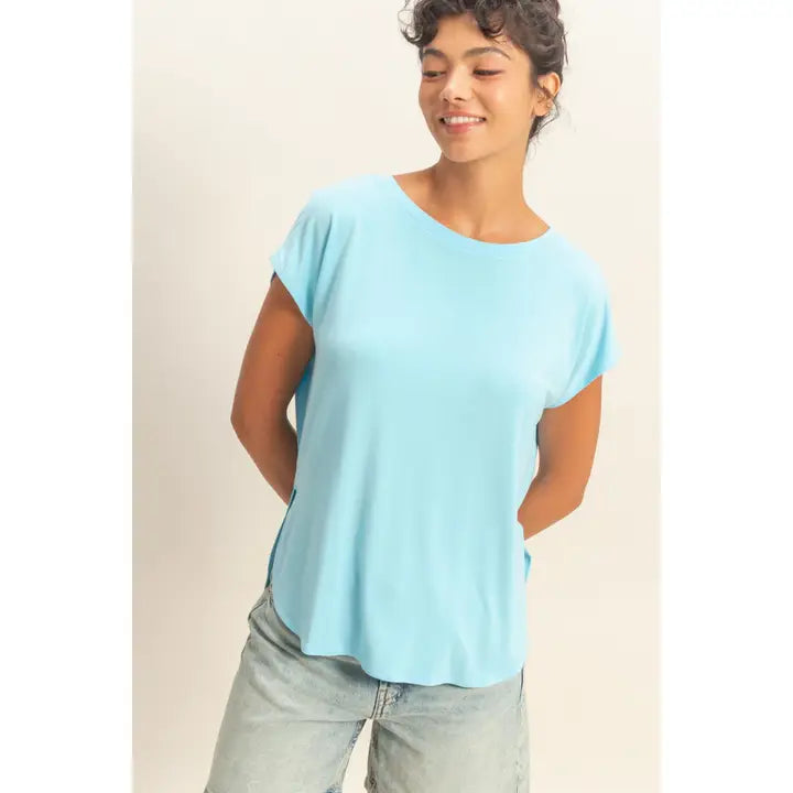 Fresh Air Favorite Top - Blue-Tops-Anatomy Clothing Boutique in Brenham, Texas