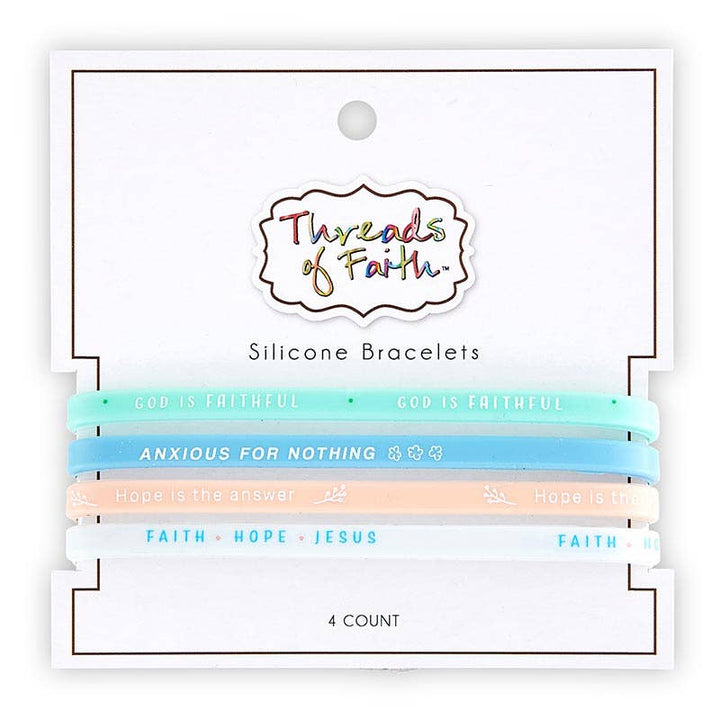 Silicone Bracelet God Is Faithful 4pk-Anatomy Clothing Boutique in Brenham, Texas