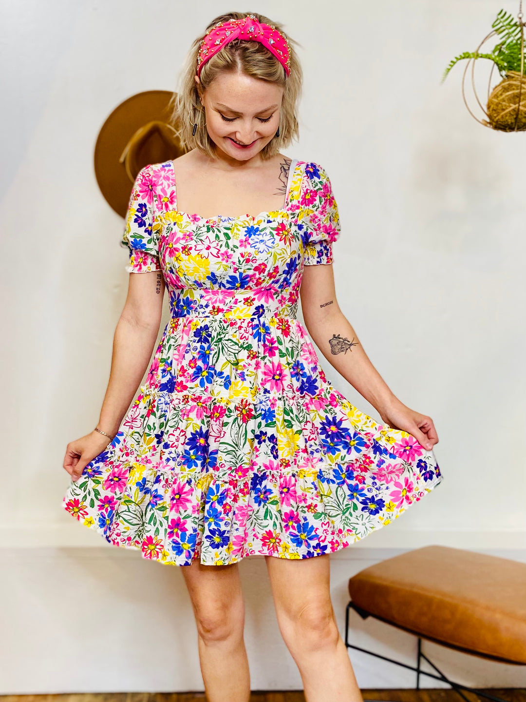 Elsey Floral Babydoll Dress-Dresses-Anatomy Clothing Boutique in Brenham, Texas