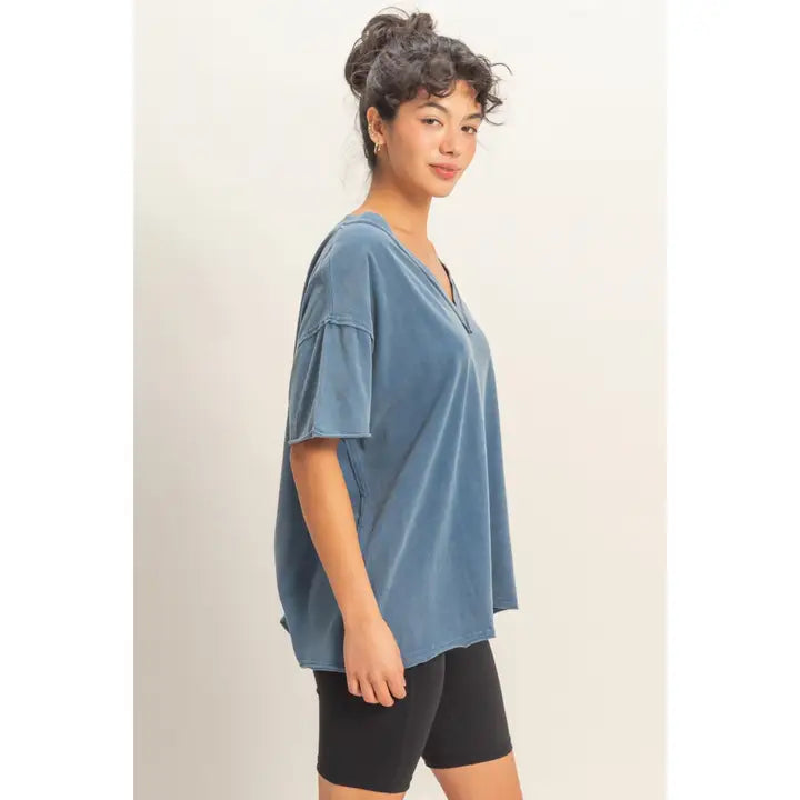 Worn In & Wanderin' Tee - Navy-Tops-Anatomy Clothing Boutique in Brenham, Texas