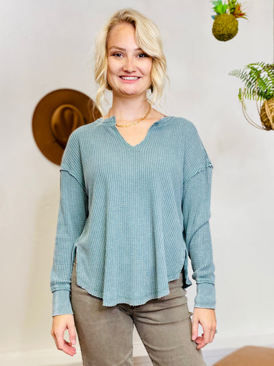 Driftwood Thermal Long Sleeve Top Z SUPPLY-Tops-Anatomy Clothing Boutique in Brenham, Texas