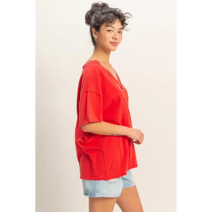 Worn In & Wanderin' Tee - Red-Tops-Anatomy Clothing Boutique in Brenham, Texas