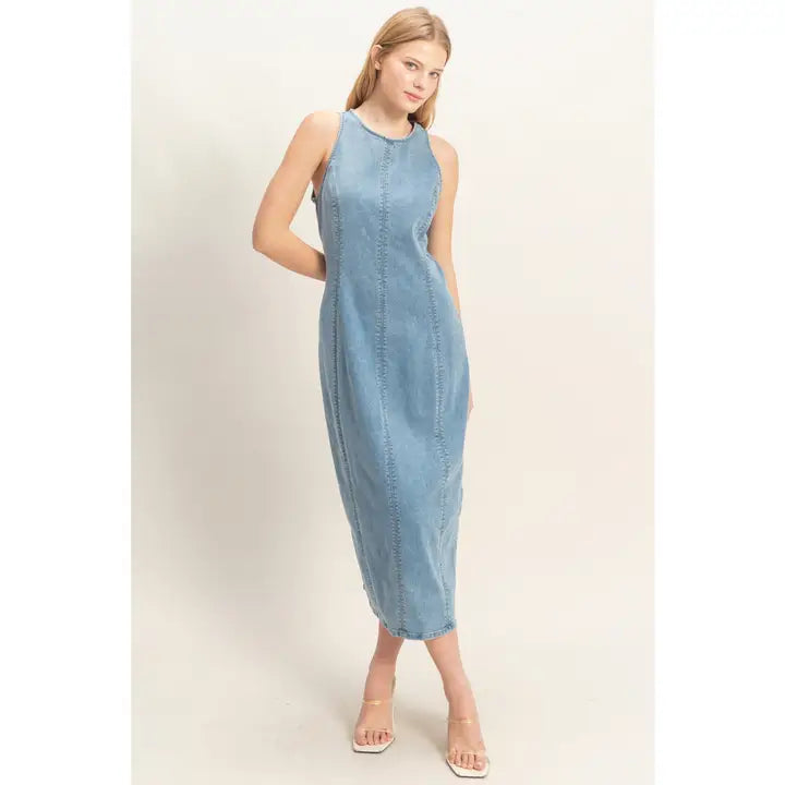Blue Jean Baby Dress-Dresses-Anatomy Clothing Boutique in Brenham, Texas