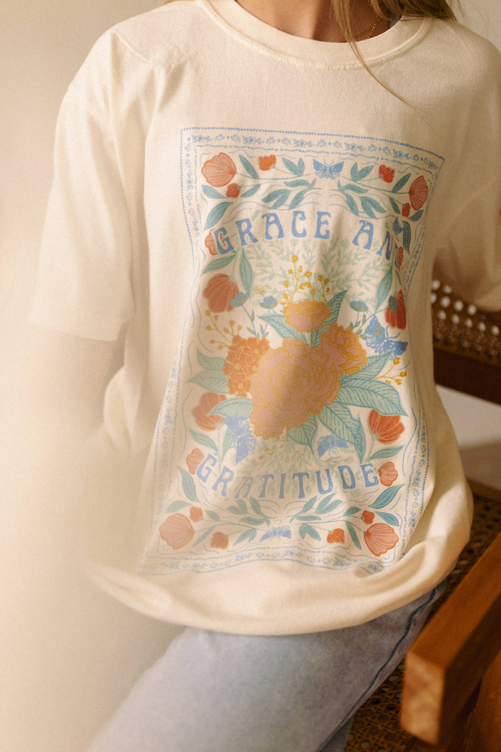 Grace and Gratitude Graphic Tee-Tops-Anatomy Clothing Boutique in Brenham, Texas