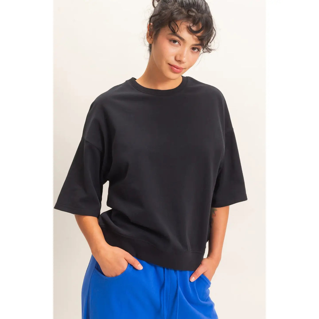 Everyday Ease Washed Sweatshirt-Shirts & Tops-Anatomy Clothing Boutique in Brenham, Texas