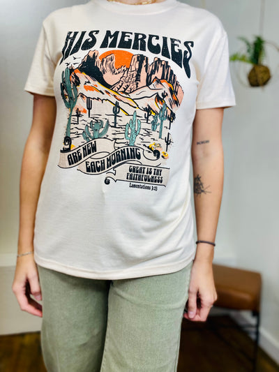 His Mercies Are New Graphic Tee-Tops-Anatomy Clothing Boutique in Brenham, Texas