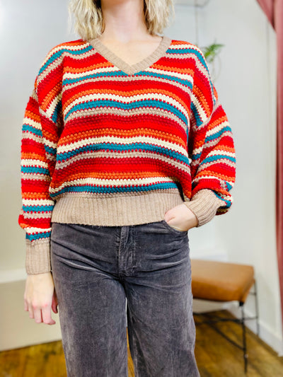 Patrice Striped Knit Sweater DEAR JOHN-Tops-Anatomy Clothing Boutique in Brenham, Texas