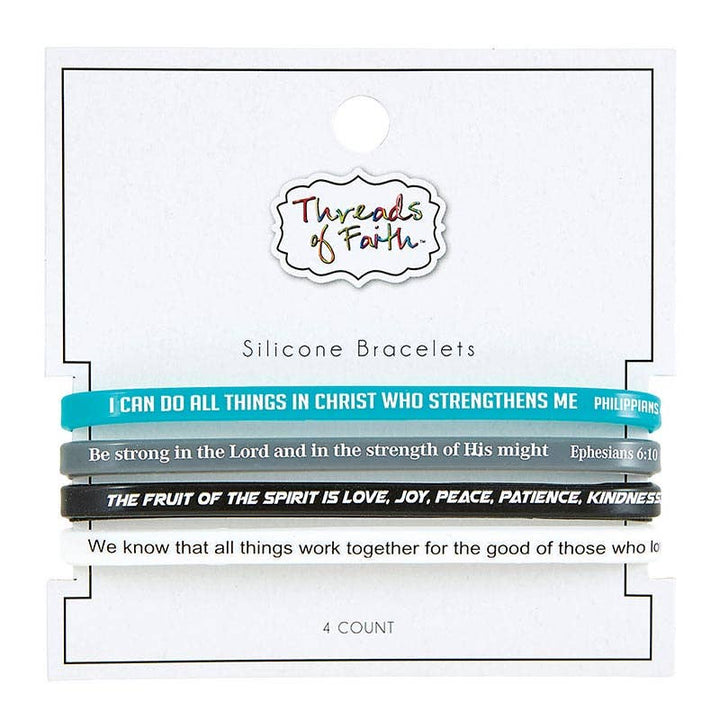 Silicone Bracelet Scripture Verses 4pk-Anatomy Clothing Boutique in Brenham, Texas