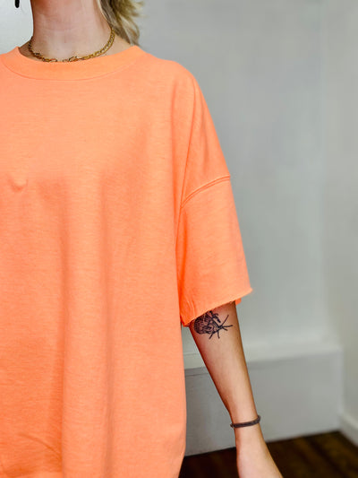 French Terry Top - Coral-Tops-Anatomy Clothing Boutique in Brenham, Texas