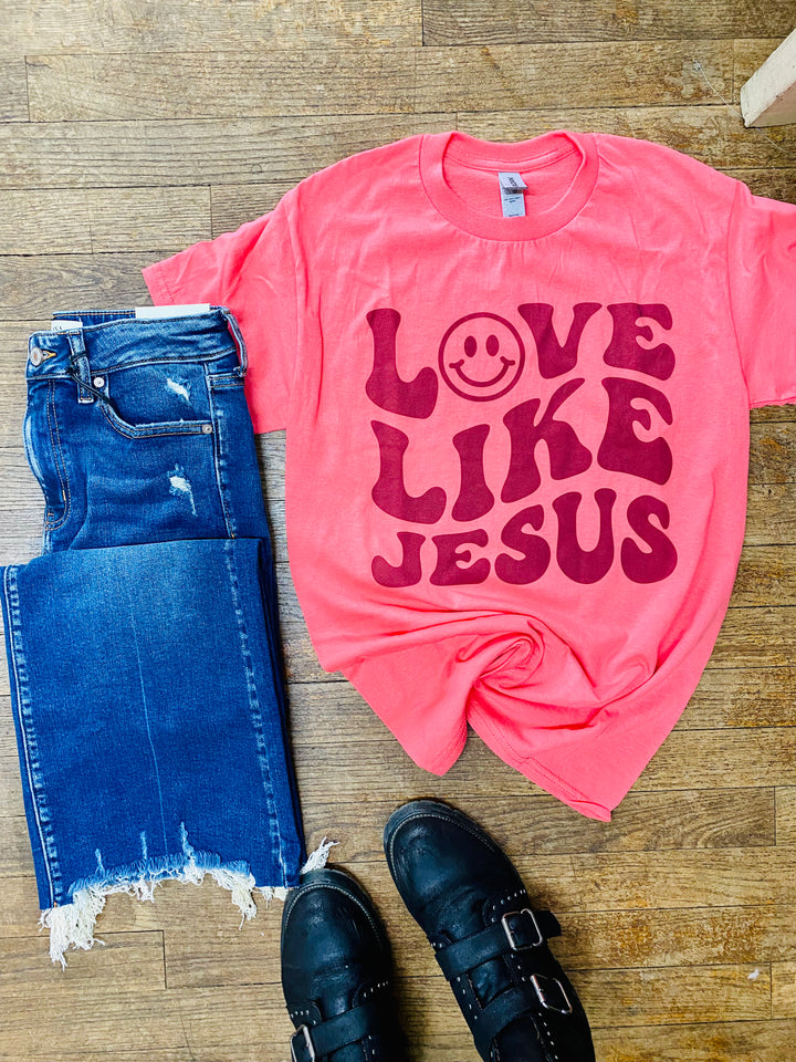 Love Like Jesus Graphic Tee-Tops-Anatomy Clothing Boutique in Brenham, Texas