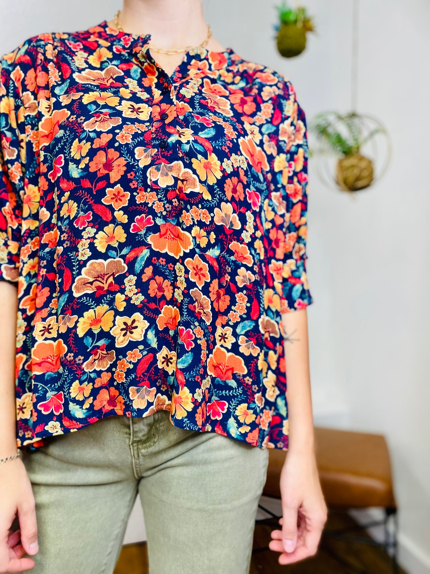 Pasha Placket Top DEAR JOHN-Tops-Anatomy Clothing Boutique in Brenham, Texas