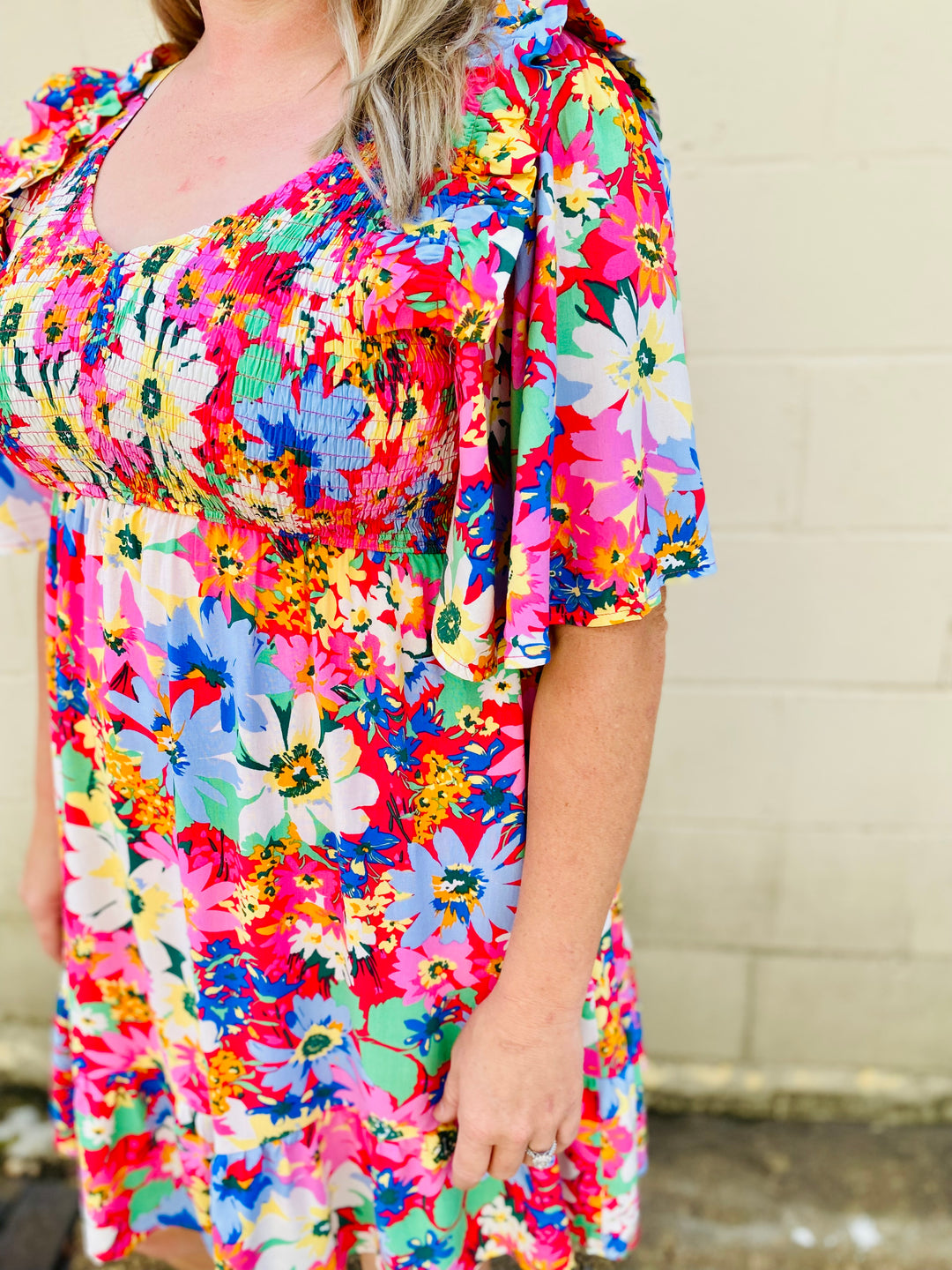 Spring Vibes Floral Dress-Dresses-Anatomy Clothing Boutique in Brenham, Texas