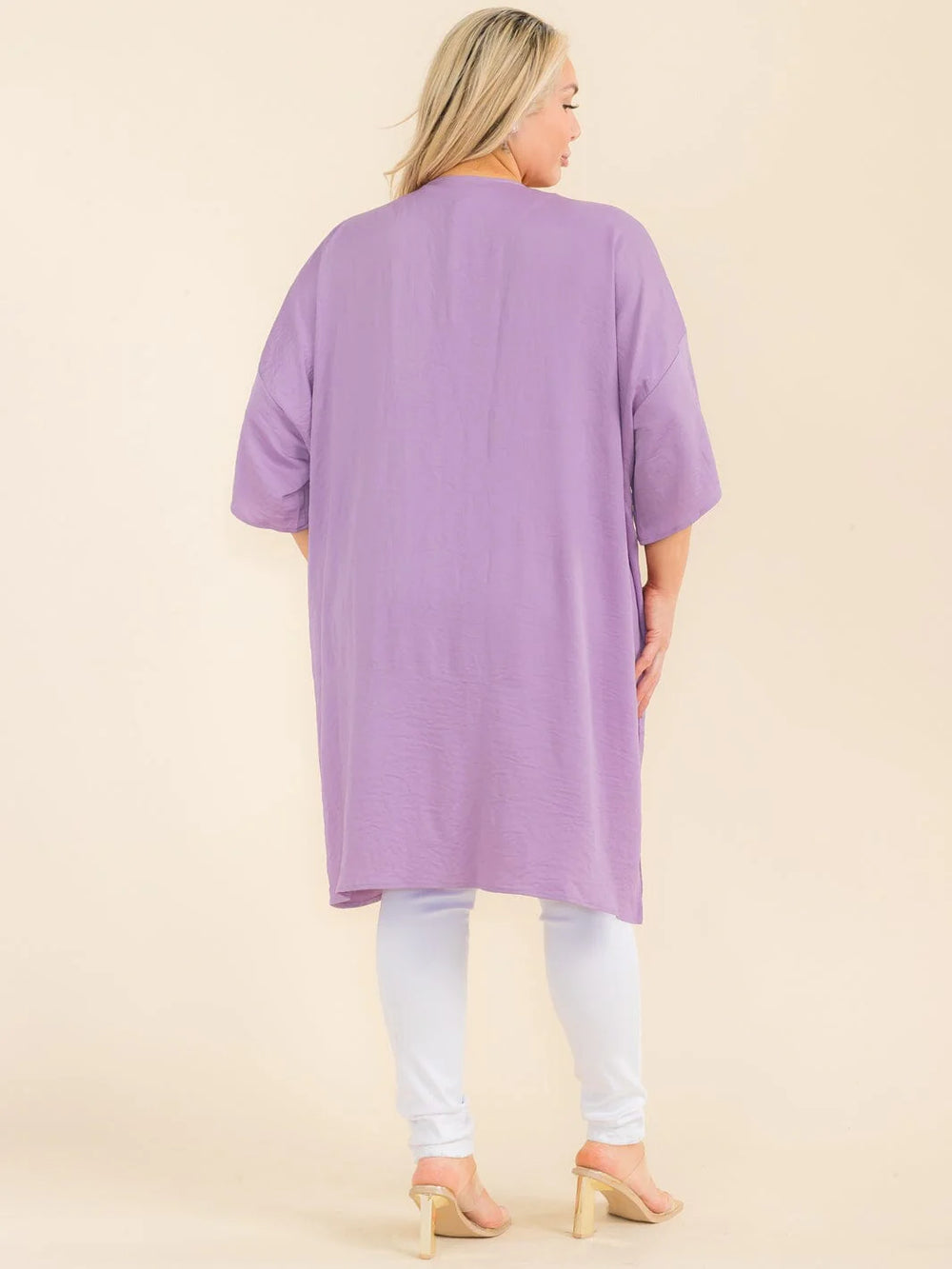 Purple Flow Kimono Cardigan [Curvy]-Tops-Anatomy Clothing Boutique in Brenham, Texas