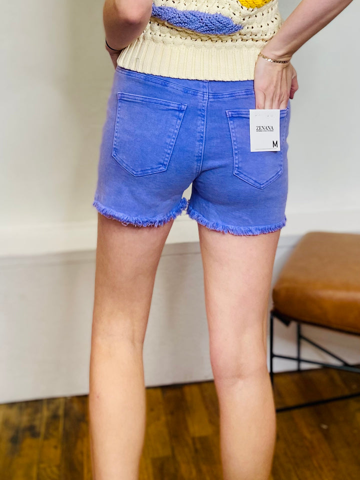 Tay Frayed Shorts - Lavender-Bottoms and Jeans-Anatomy Clothing Boutique in Brenham, Texas