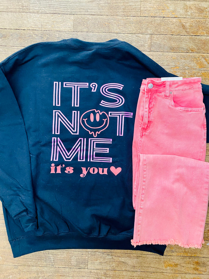 Its Not Me Its You Pullover Graphic Sweatshirt-Tops-Anatomy Clothing Boutique in Brenham, Texas