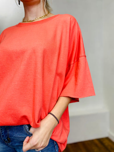 French Terry Top - Red-Tops-Anatomy Clothing Boutique in Brenham, Texas