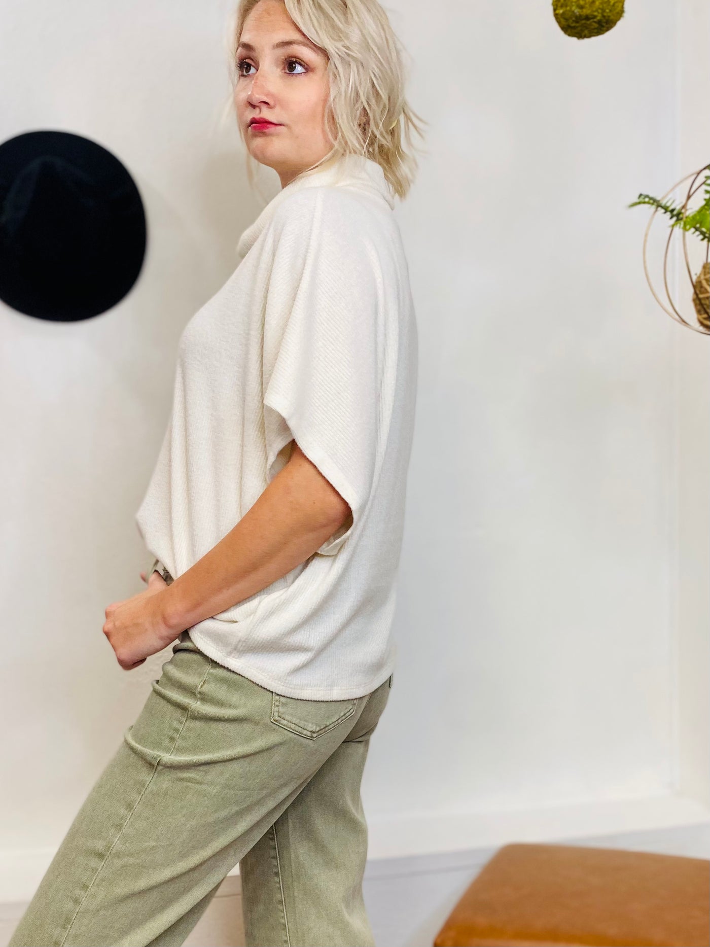 Let It Be Ribbed Mock Neck Top-Bottoms and Jeans-Anatomy Clothing Boutique in Brenham, Texas