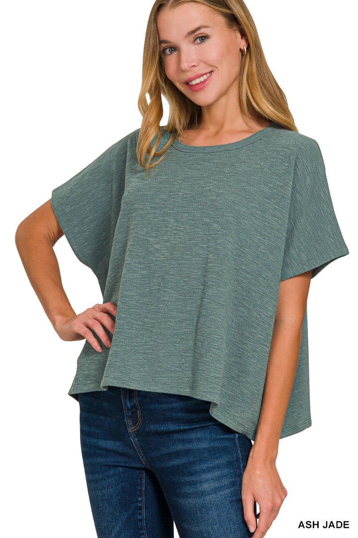 Go With the Flow Oversized Tee - Ash Jade-Tops-Anatomy Clothing Boutique in Brenham, Texas