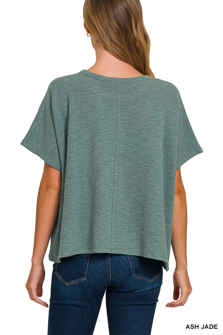 Go With the Flow Oversized Tee - Ash Jade-Tops-Anatomy Clothing Boutique in Brenham, Texas