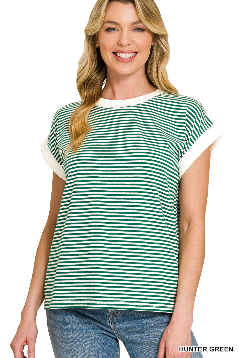 Line It Up Striped Tee-Tops-Anatomy Clothing Boutique in Brenham, Texas