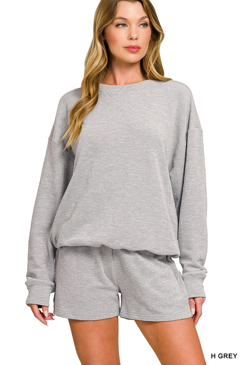 Easy Days Slub Lounge Set-sets-Anatomy Clothing Boutique in Brenham, Texas