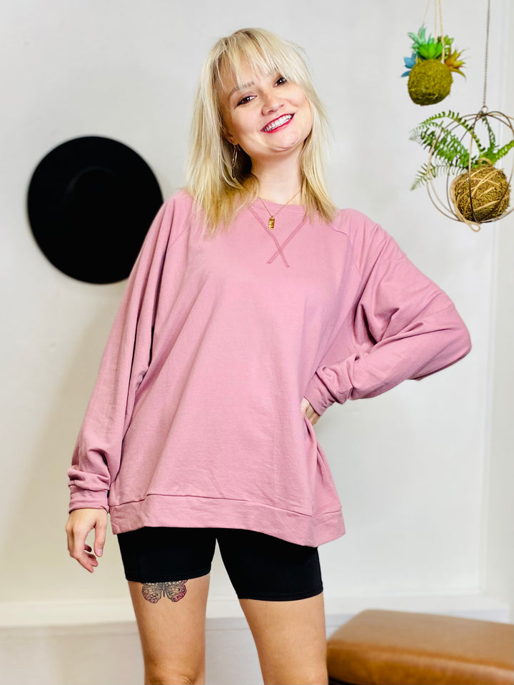 Best of You Pullover Sweater - Mauve-Tops-Anatomy Clothing Boutique in Brenham, Texas