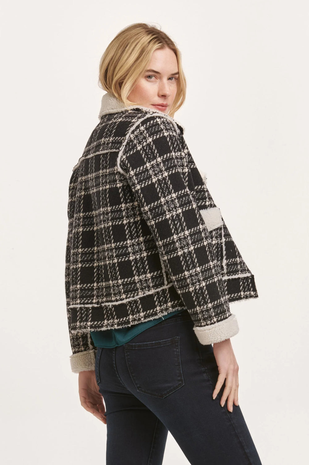 Alvie Plaid Jacket DEAR JOHN-Tops-Anatomy Clothing Boutique in Brenham, Texas