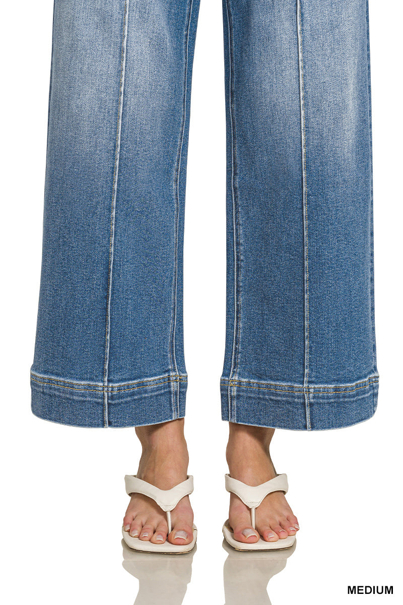 Front & Center Wide Leg Jeans-Tops-Anatomy Clothing Boutique in Brenham, Texas