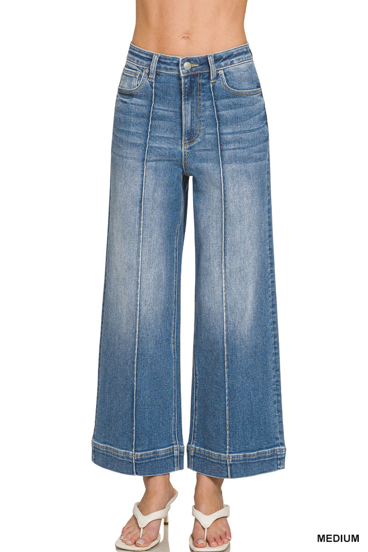 Front & Center Wide Leg Jeans-Tops-Anatomy Clothing Boutique in Brenham, Texas