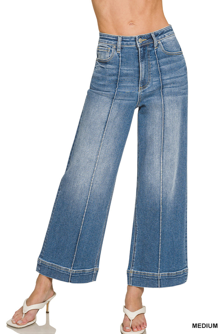 Front & Center Wide Leg Jeans-Tops-Anatomy Clothing Boutique in Brenham, Texas