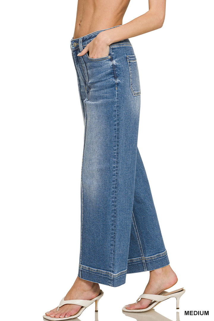 Front & Center Wide Leg Jeans-Tops-Anatomy Clothing Boutique in Brenham, Texas