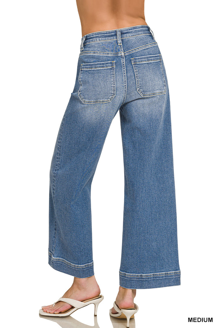Front & Center Wide Leg Jeans-Tops-Anatomy Clothing Boutique in Brenham, Texas